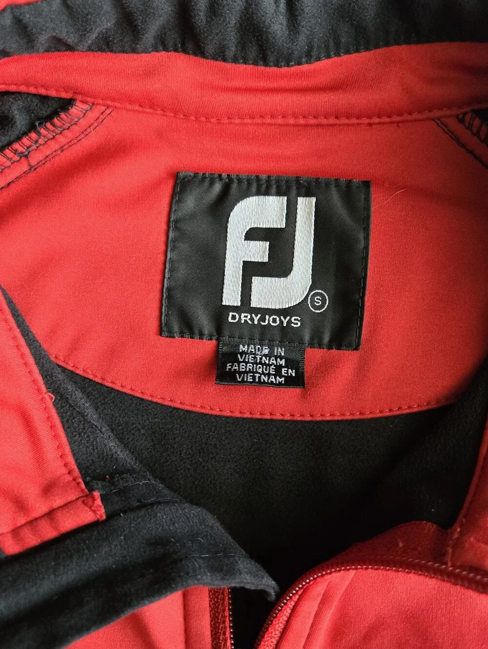 FootJoy FJ Mens Large Dryjoys Windbreaker  Full Zip Red Black Golf Men Small